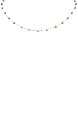 Faceted Bead Thin Chain Necklace