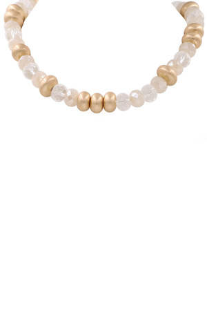 Faceted Oval Bead Necklace