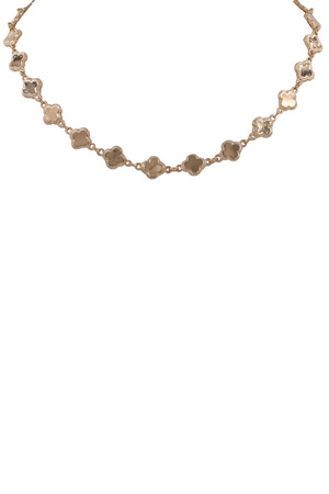 Metal Quatrefoil Linked Necklace