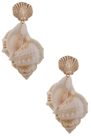 Metal Seashell Dangle Earrings