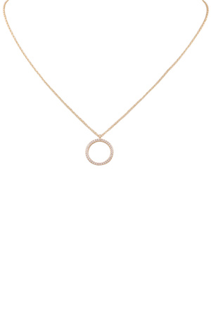 Brass Metal Cubic Zirconia Ring Pendant Necklace