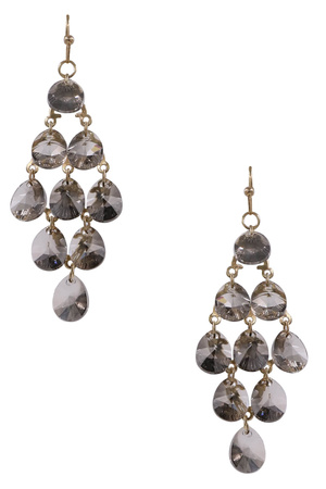 Metal Multi Glass Dangle Earrings