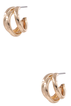 Metal Multi Layered Hoop Earrings