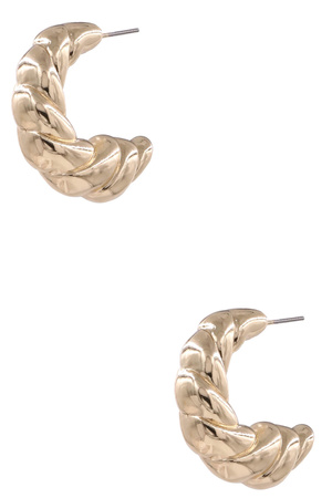 Gold Silver Dipped Swirl Hoop Earrings