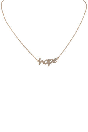 Brass 'HOPE' Pendant Necklace