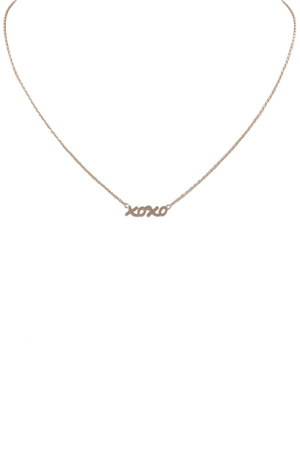 Brass metal 'xoxo' Pendant Necklace