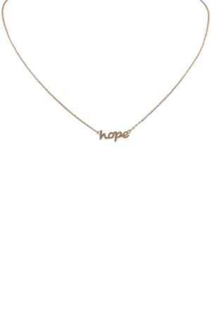 Brass Metal 'hope' Pendant Necklace