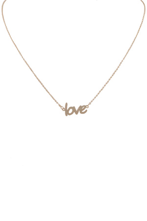 Brass Metal 'LOVE' Pendant Necklace