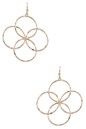 Metal Flower Cutout Dangle Earrings