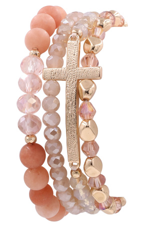 Semi Precious Stone Layered Stretch Bracelet Set