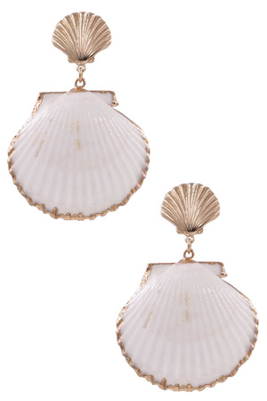 Metal Sea Shell Dangle Earrings