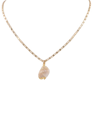 Brass Metal Sea Shell Pendant Necklace