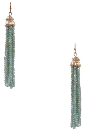 Faceted Bead Tassel Earrings