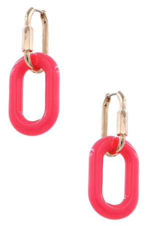 Acrylic Metal Chain Hoop Drop Earrings