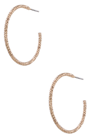 Metal Textured Opened Hoop Earrings