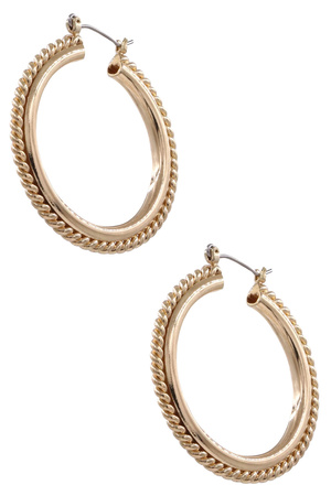 Metal Textured Braided Hoop Earrings