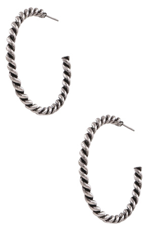 Western Metal Twisted Medium Hoop Earrings