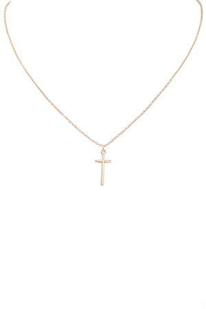 Metal Chain Cross Pendant Necklace