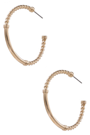 Metal Twisted Open Hoop Earrings