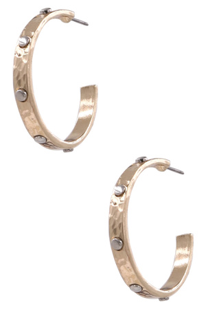 Metal Hammered Hoop Earrings