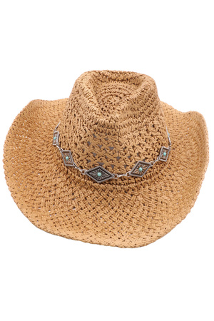 Diamond CAB Concho Banded Straw Cowboy Hat