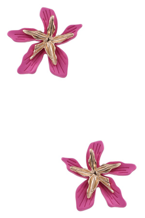 Matte Metal Flower Post Earrings