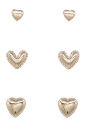 Metal Assorted Heart Post Earrings