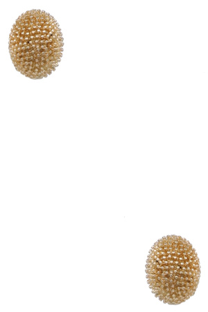 Sterling Silver Hobnail Oval Dome Post Earrings