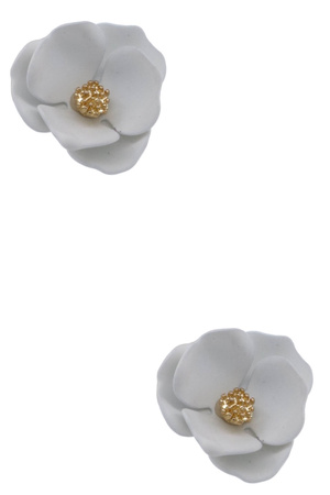 Matte Metal Flower Stud Earrings