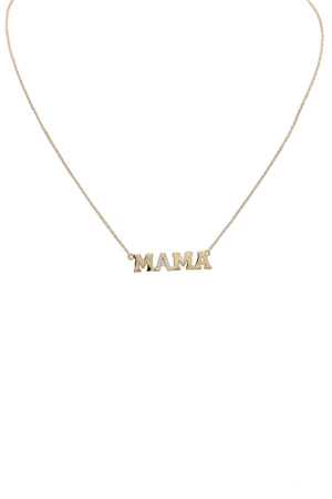 Brass Metal 'MAMA' Delicate Necklace