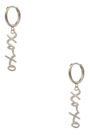 Brass Metal 'xoxo' Drop Earrings