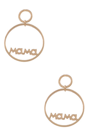 Metal 'MAMA' Hoop Drop Earrings