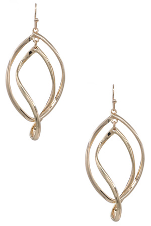 Metal Layered Spiral Teardrop Dangle Earrings