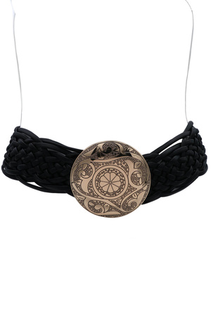 Bohemian Embossed Disc Buckle Braid Belt